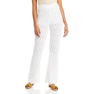 WAYF  Womens High Rise Open Stitch Straight Leg Pants